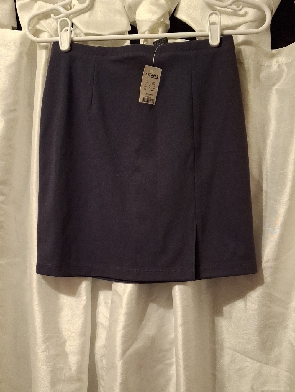 Express Dark Navy Mini Skirt with Front Slit